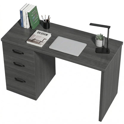 Bureau d'ordinateur 3 tiroirs avec rail suspendu 120 cm