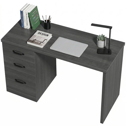 Bureau d'ordinateur 3 tiroirs avec rail suspendu 120 cm