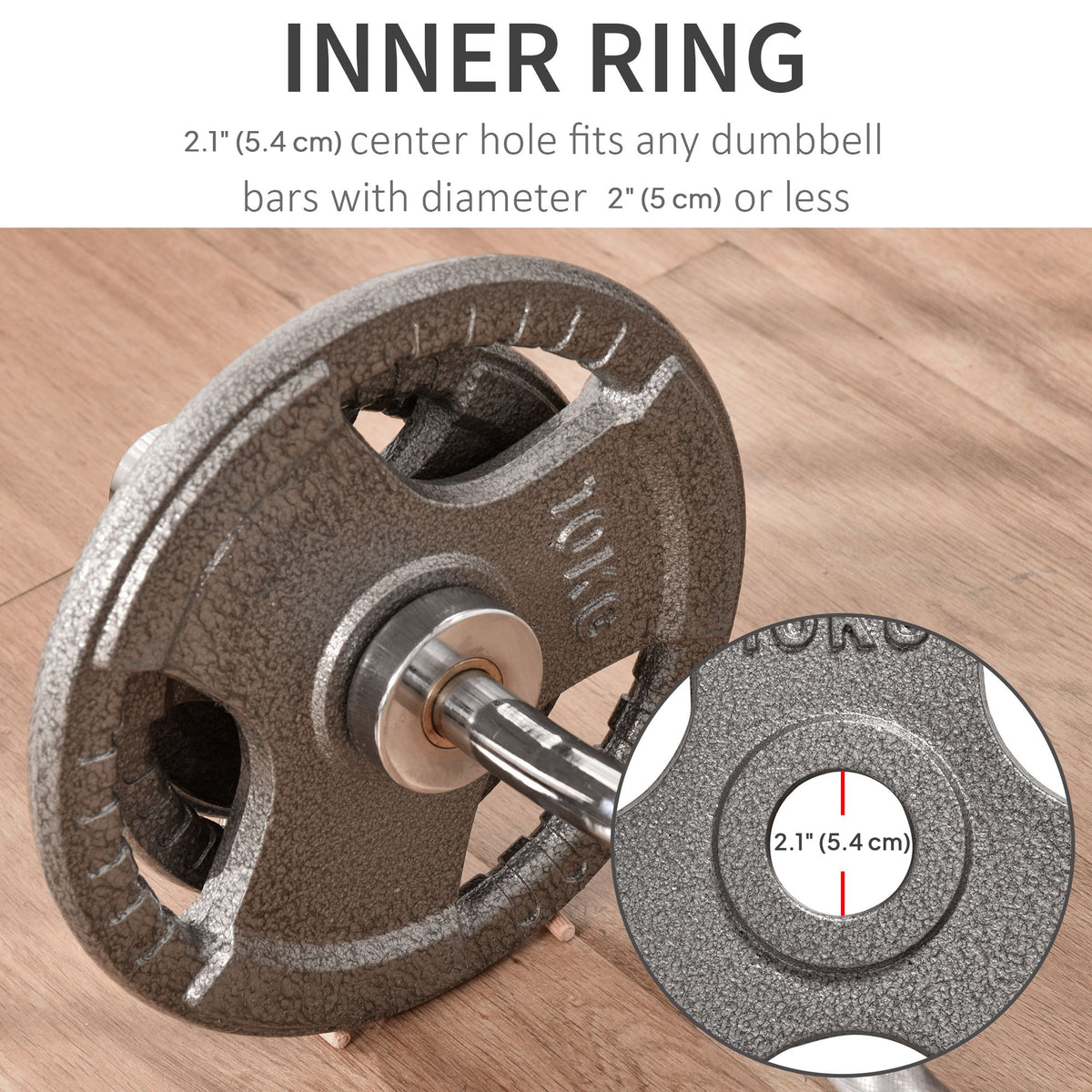 Ensemble de disques de musculation poignées — Lot de 6