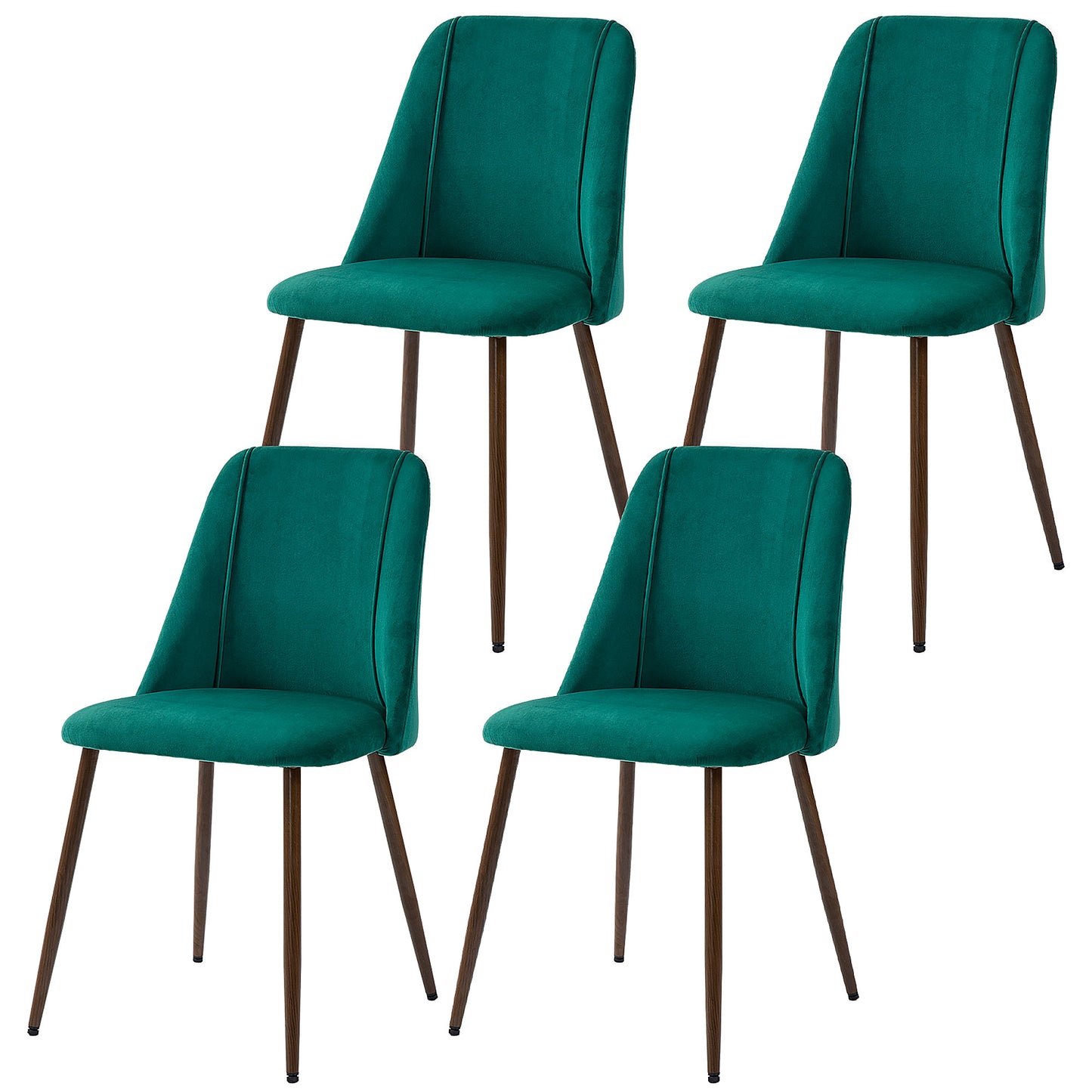 Chaises de salle à manger rembourrées velours ensemble 4
