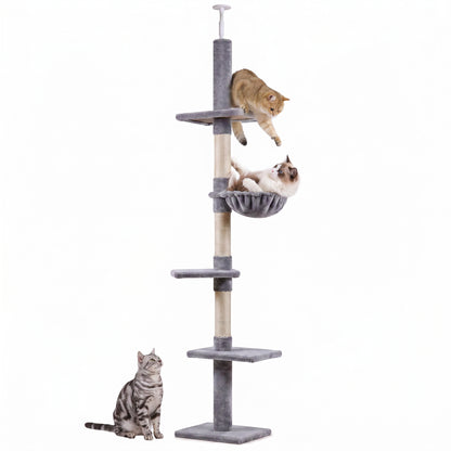 Arbre à chat 5 étages ajustable — Gris