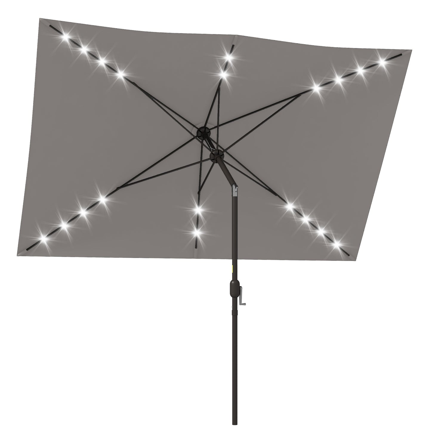 Parasol de patio rectangulaire avec éclairage DEL solaire 195x295cm