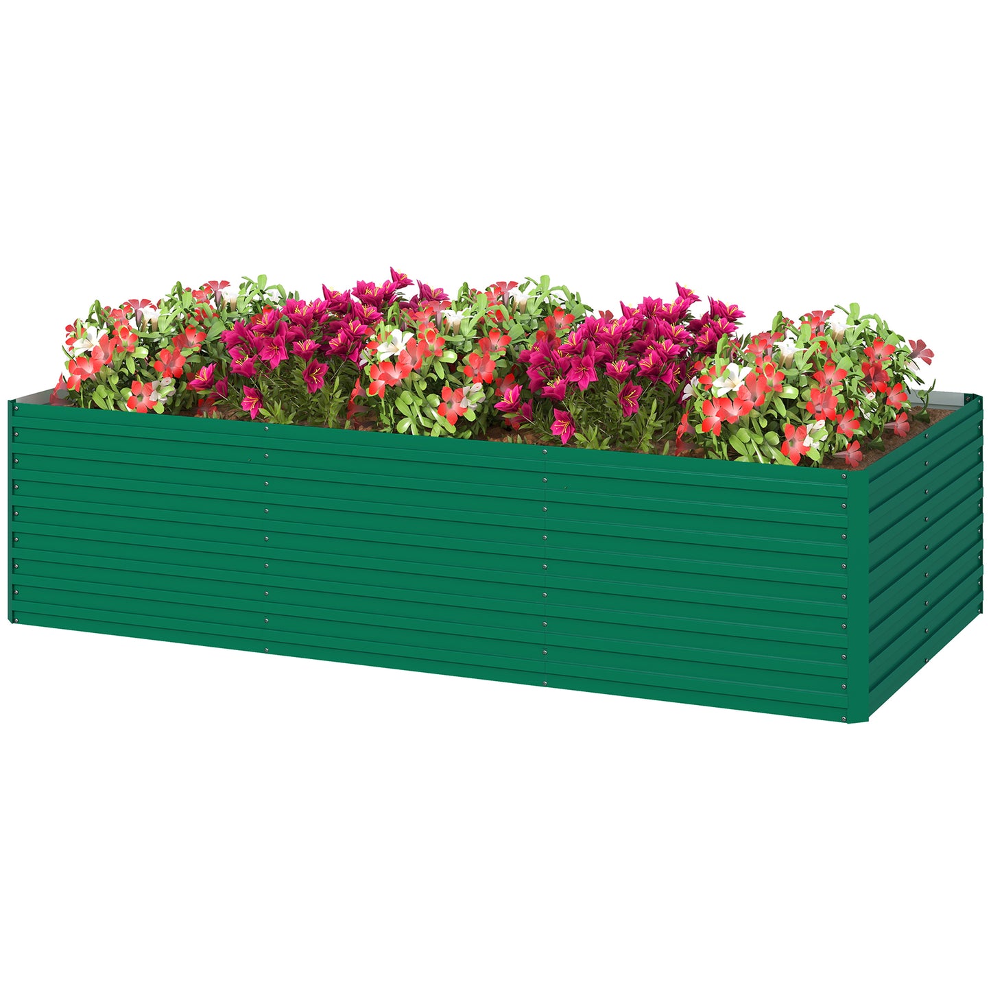 Outsunny 240x120x60cm Raised Garden Bed - Black Galvanized Planter