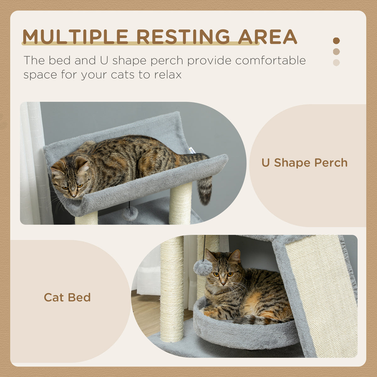 Arbre à chat compact avec perchoir et jouets