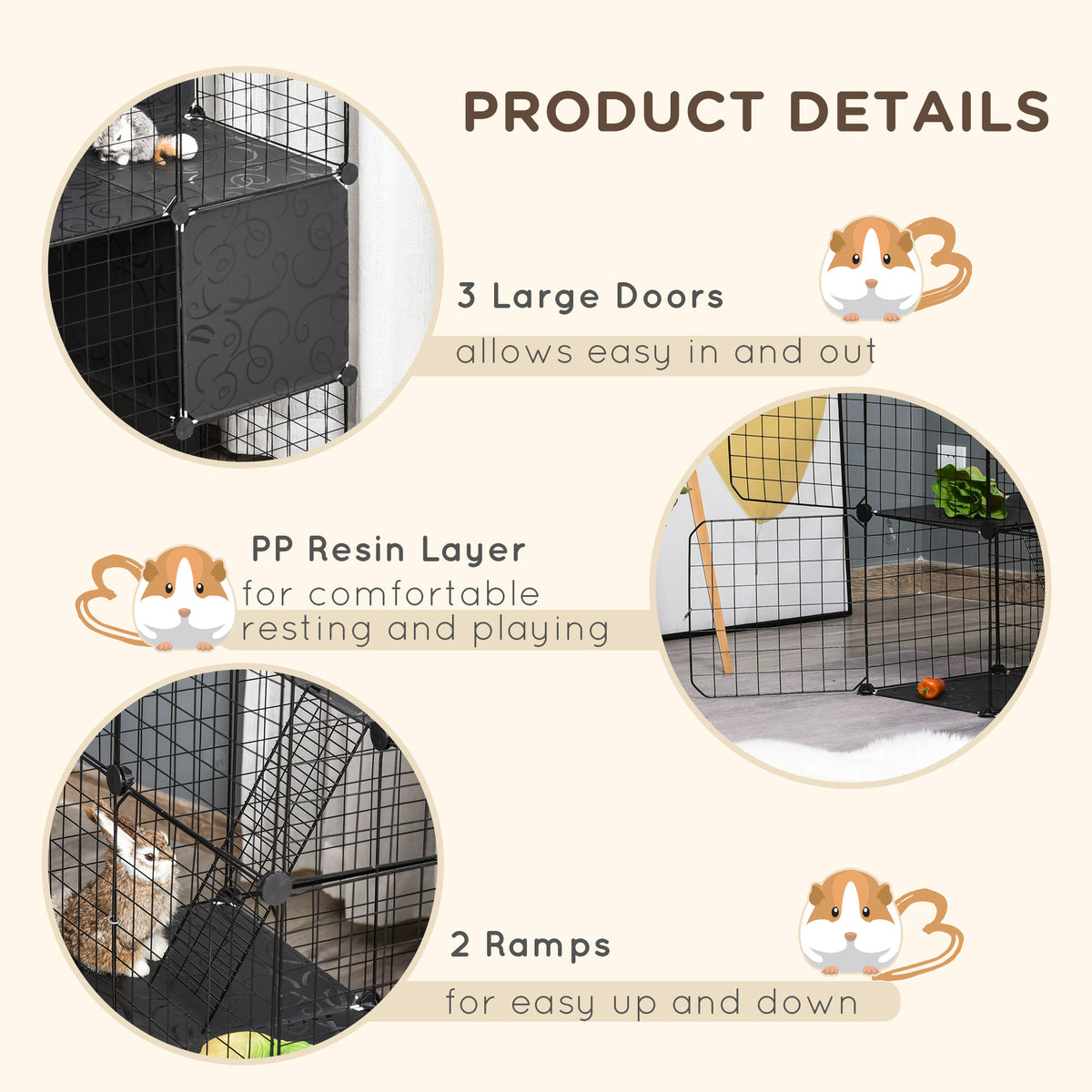 Enclos pour petits animaux modulaire en métal