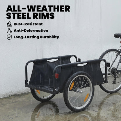 Remorque vélo cargo cadre ouvert roues pneumatiques 16 po