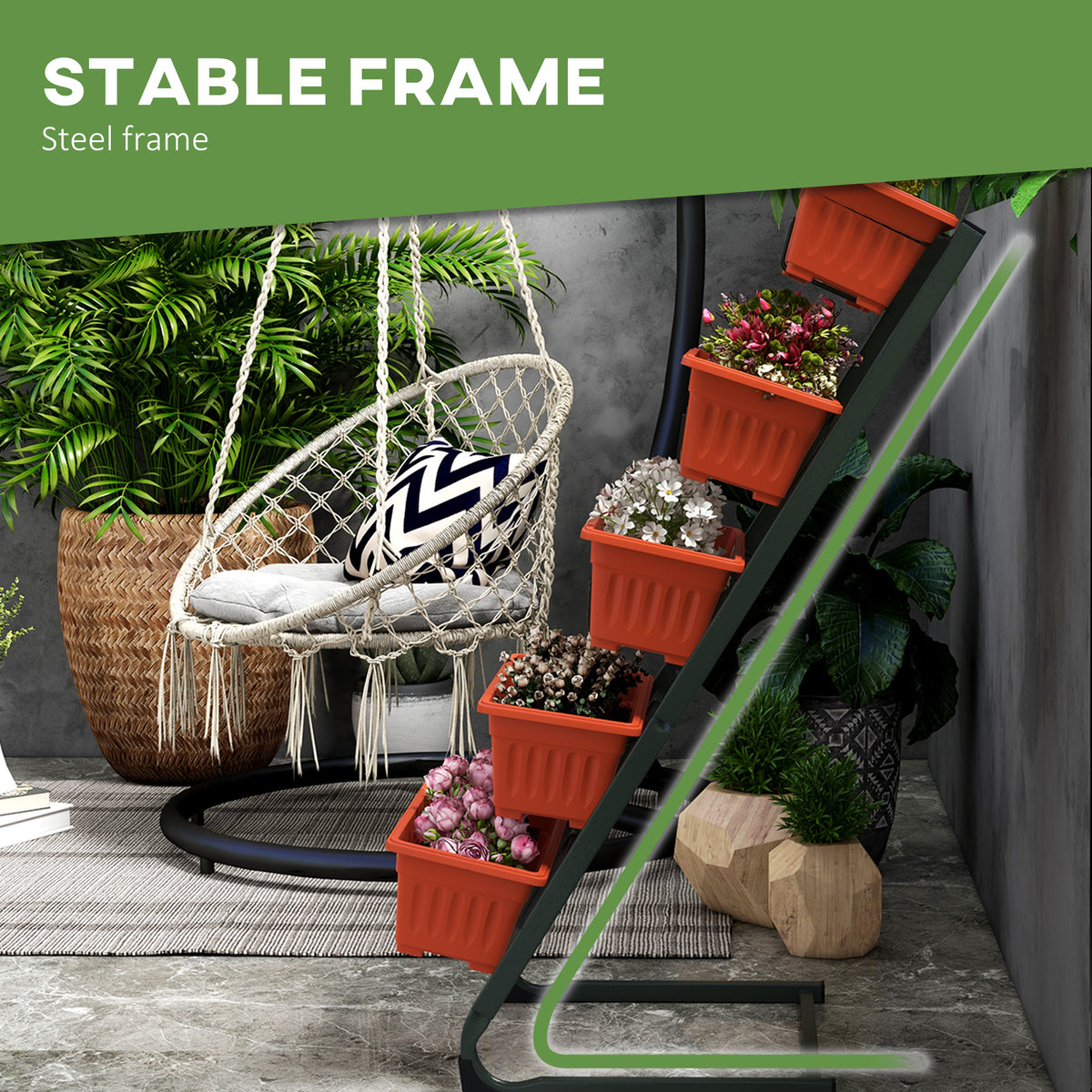 Jardinière verticale 5 étages avec 5 bacs — Noir