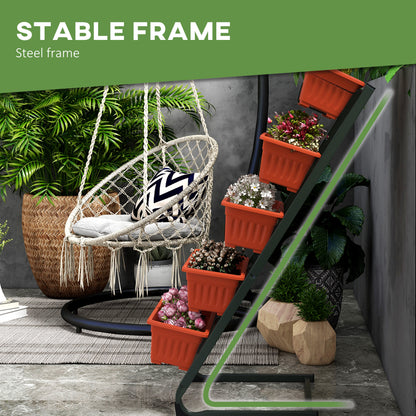 Jardinière verticale 5 étages avec 5 bacs — Noir