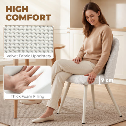 Chaises de salle à manger velours rembourrées — lot de 2