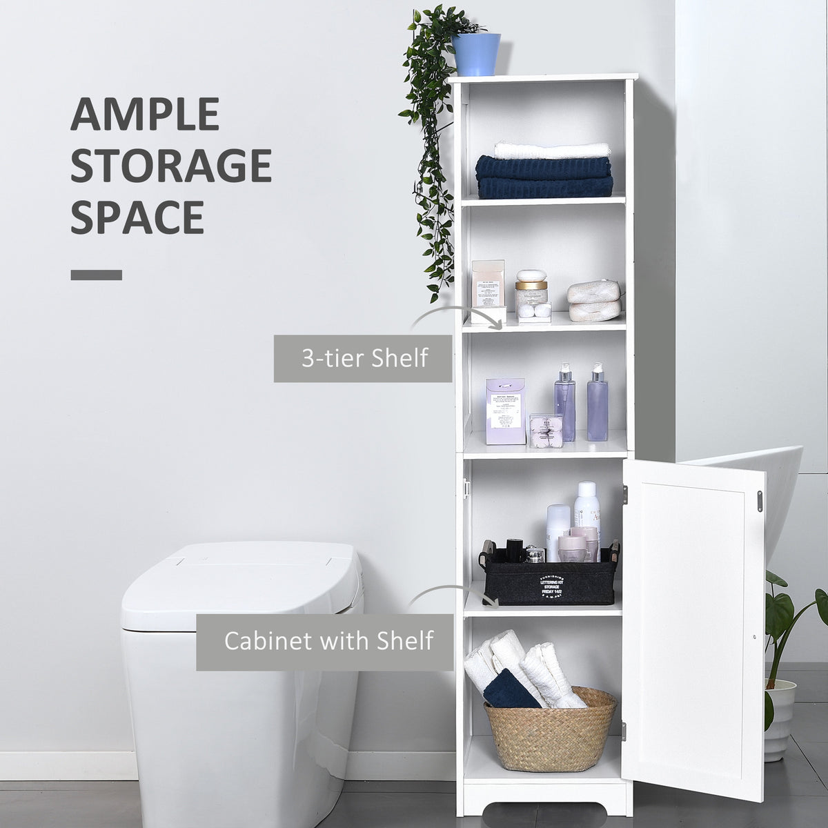 Armoire de salle de bain autoportante haute