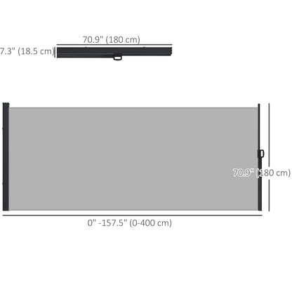 Auvent rétractable latéral 4m x 1,8m pour terrasse