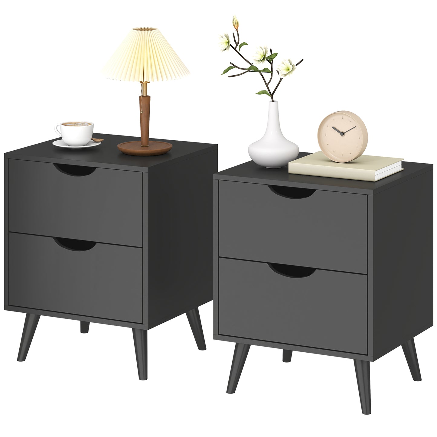 Tables de chevet modernes ensemble de 2 tiroirs