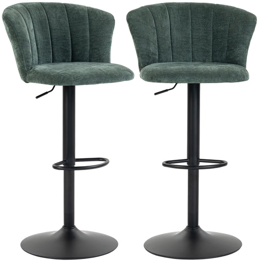 Tabourets de bar réglables pivotants lot de 2 — Vert foncé