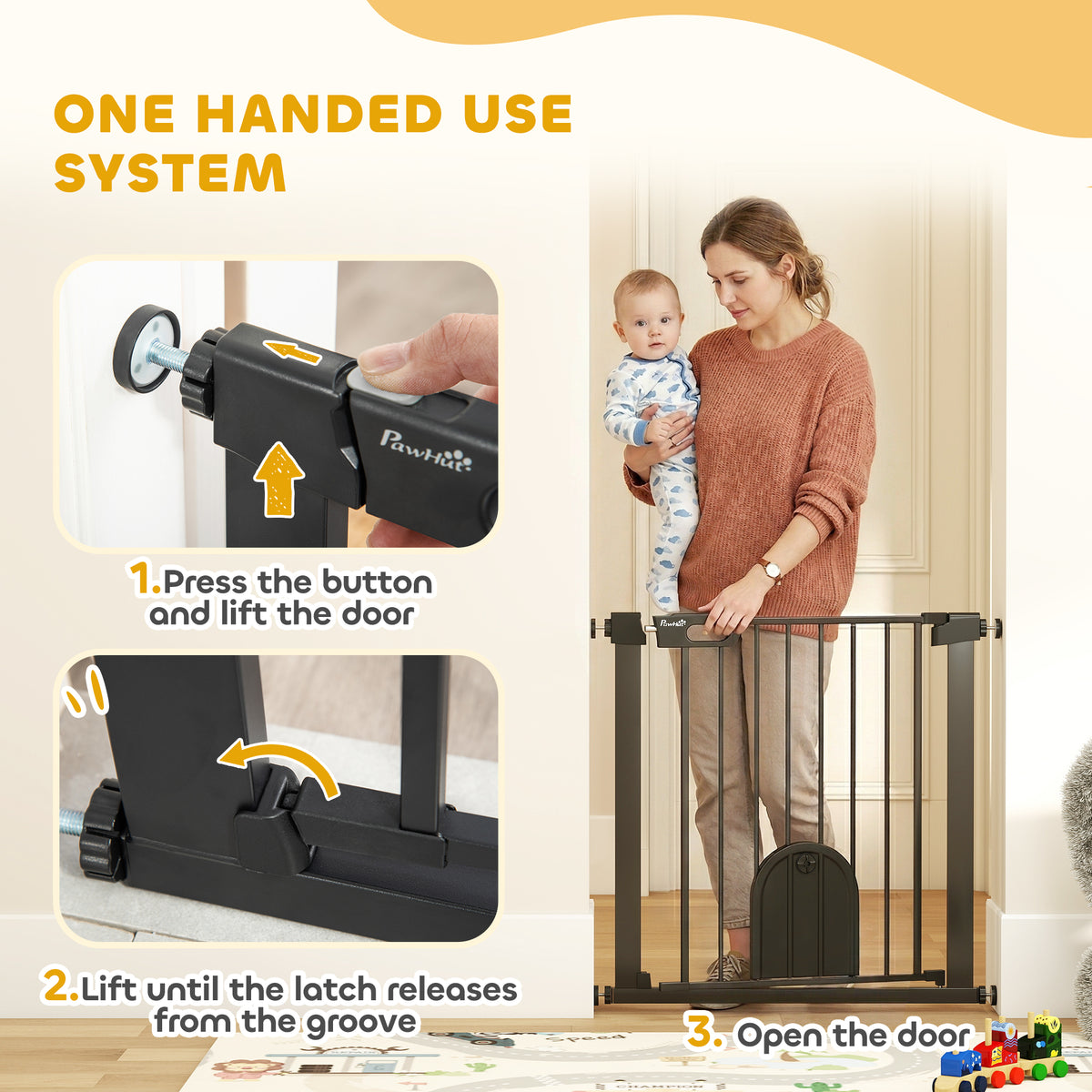 Barrière de sécurité pour chiens avec porte