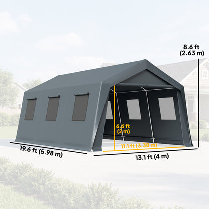 Abri automobile 6 x 4 m porte roulante fenêtres