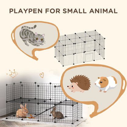 Enclos modulaire pour petits animaux en fil de métal — Lot de 40