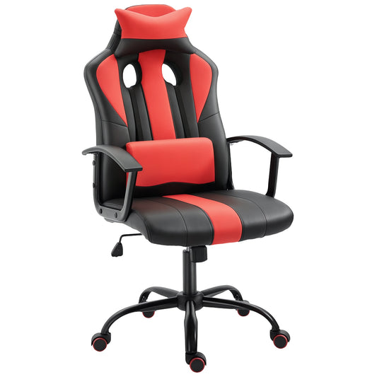 Chaise de bureau dossier haut style racing — noir