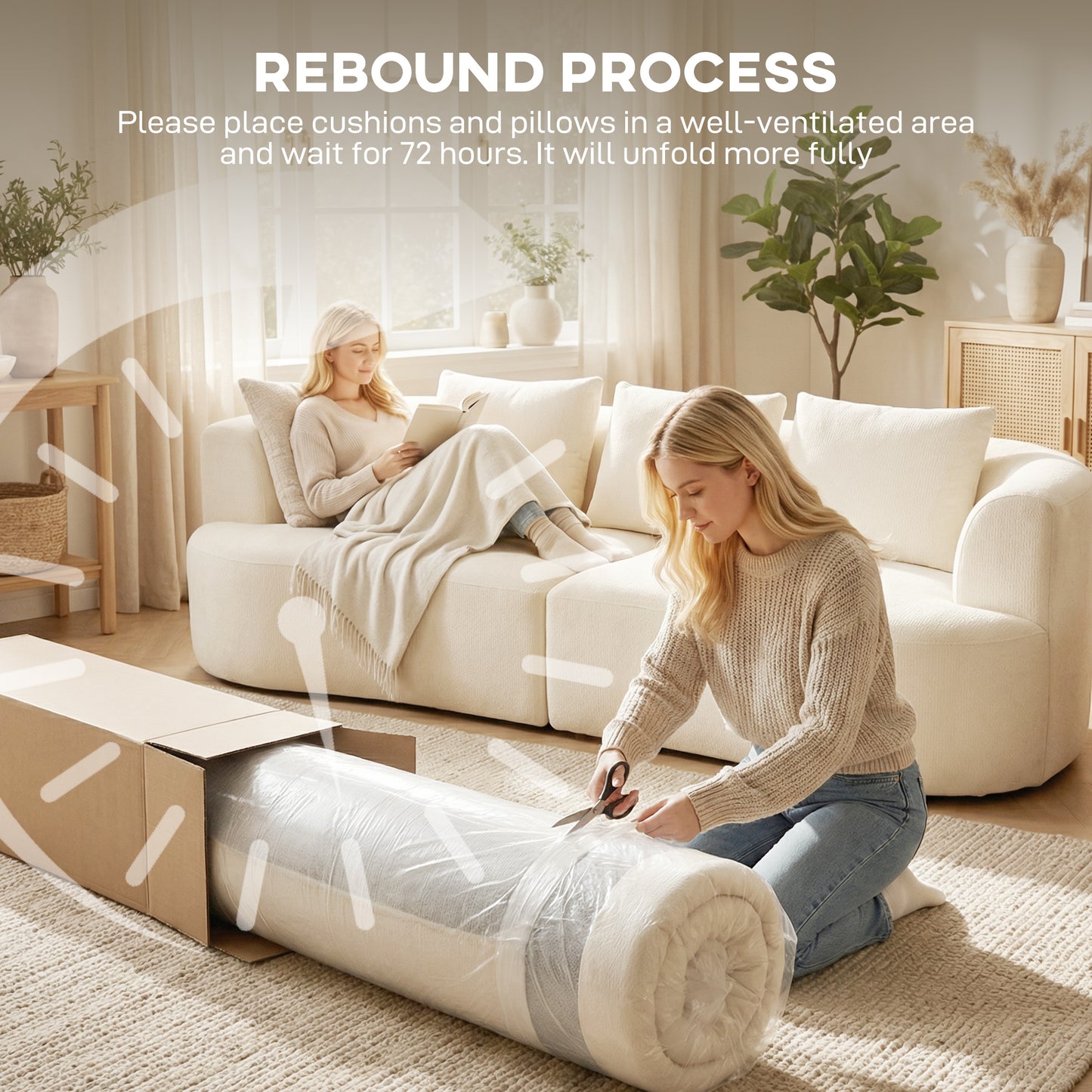 Canapé 3 places chenille à ressorts haute densité