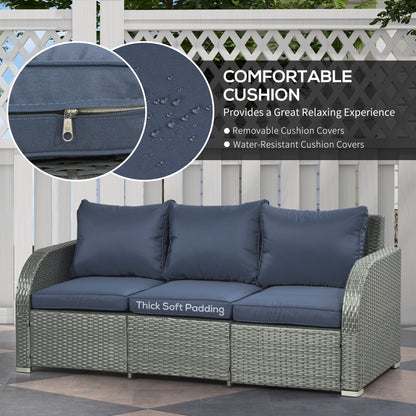 Salon de patio 6 pièces rotin avec fauteuils inclinables