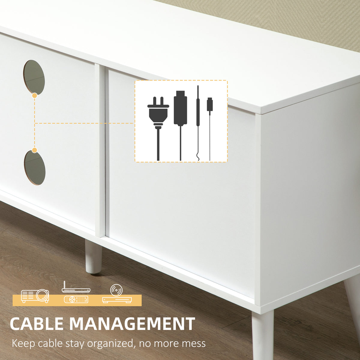 Meuble TV moderne avec tiroirs pliables