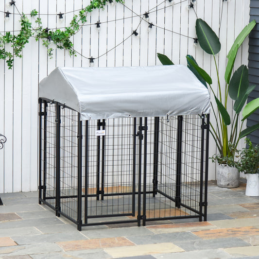 Enclos extérieur pour chien avec toit