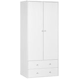 Armoire 2 portes 2 tiroirs 180 cm — Noyer