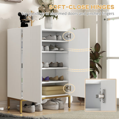 Meuble à chaussures de rangement avec étagères réglables