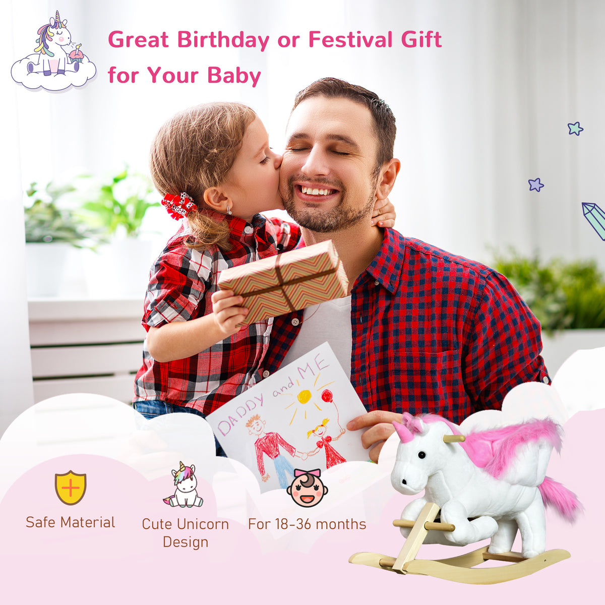 Cheval à bascule pour bébé avec sons musicaux