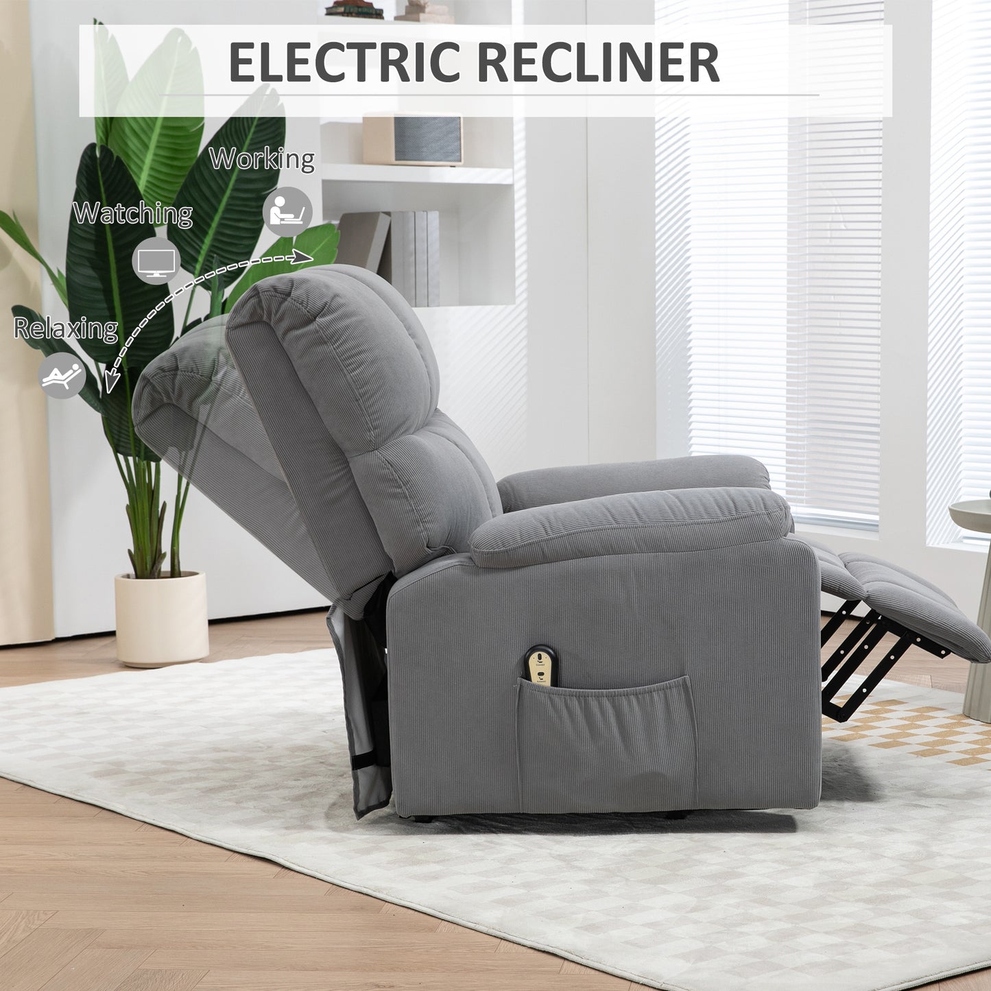 Fauteuil releveur électrique rembourré en microfibre