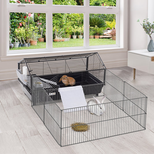 Cage pour cochons d'Inde en acier avec enclos