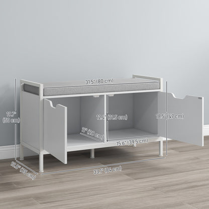 Banc de rangement pour chaussures capitonné