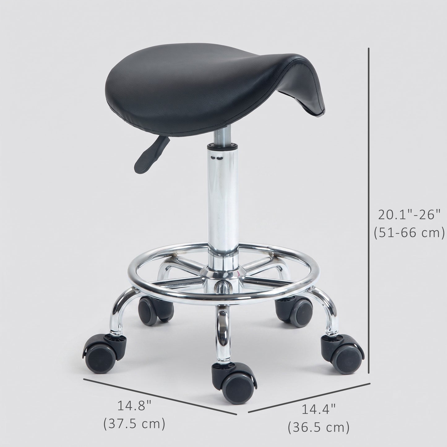Tabouret selle ergonomique ajustable en similicuir
