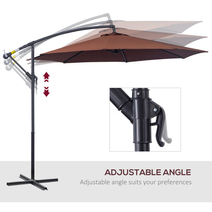 Parasol déporté patio 10 pieds cantilever avec base croisée