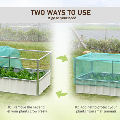 Outsunny 174x90x70cm Steel Raised Garden Bed with Cover Grey