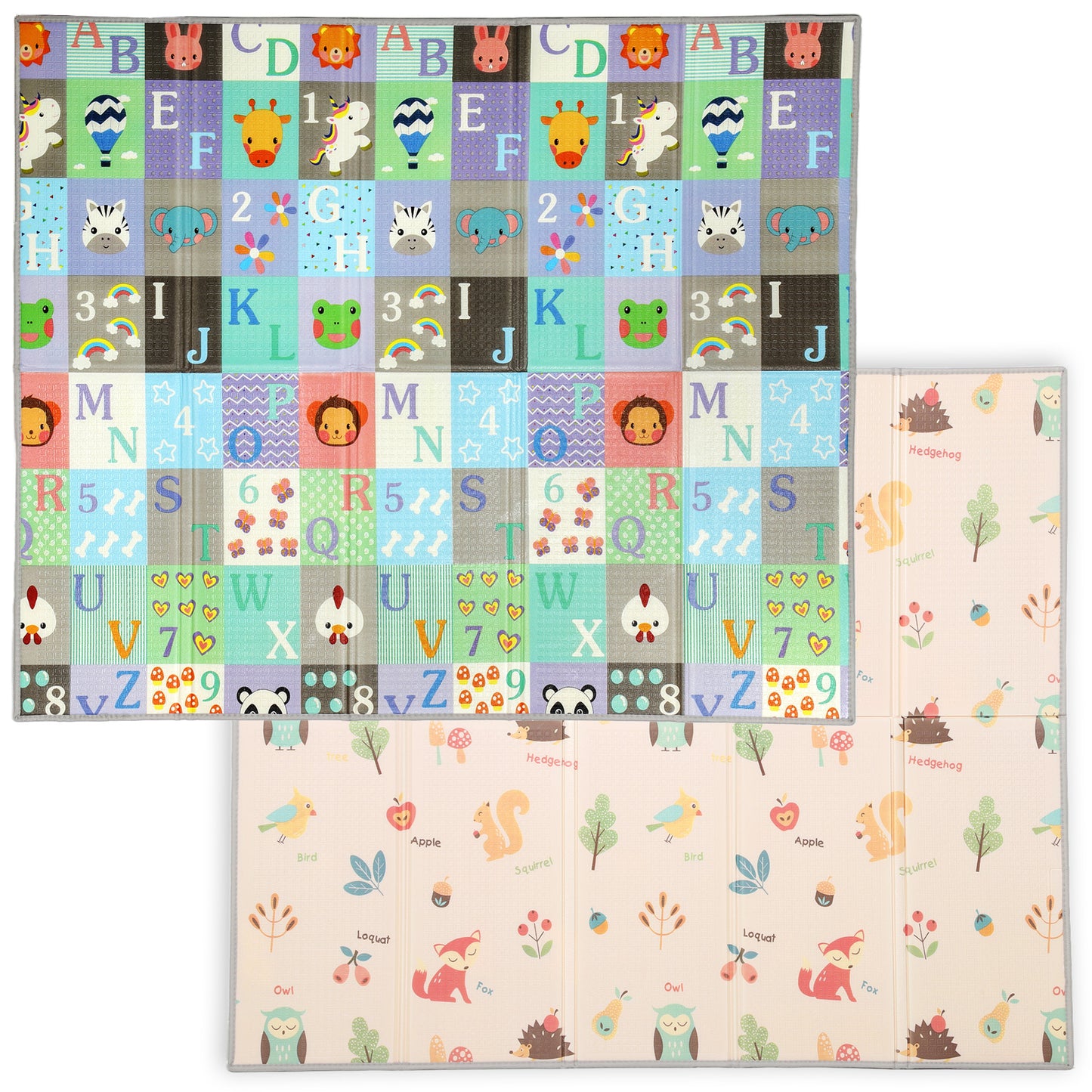 Tapis de jeu bébé double face pliable en mousse XPE