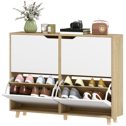 Meuble à chaussures étroit avec tiroirs basculants