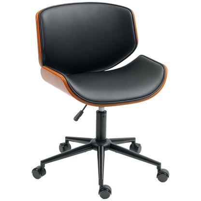 Chaise de bureau mi-siècle moderne sans accoudoirs à roulettes