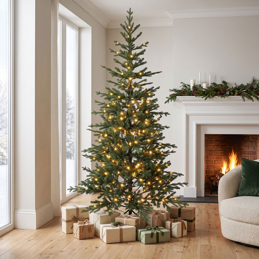 Arbre de Noël artificiel pré-éclairé clairsemé