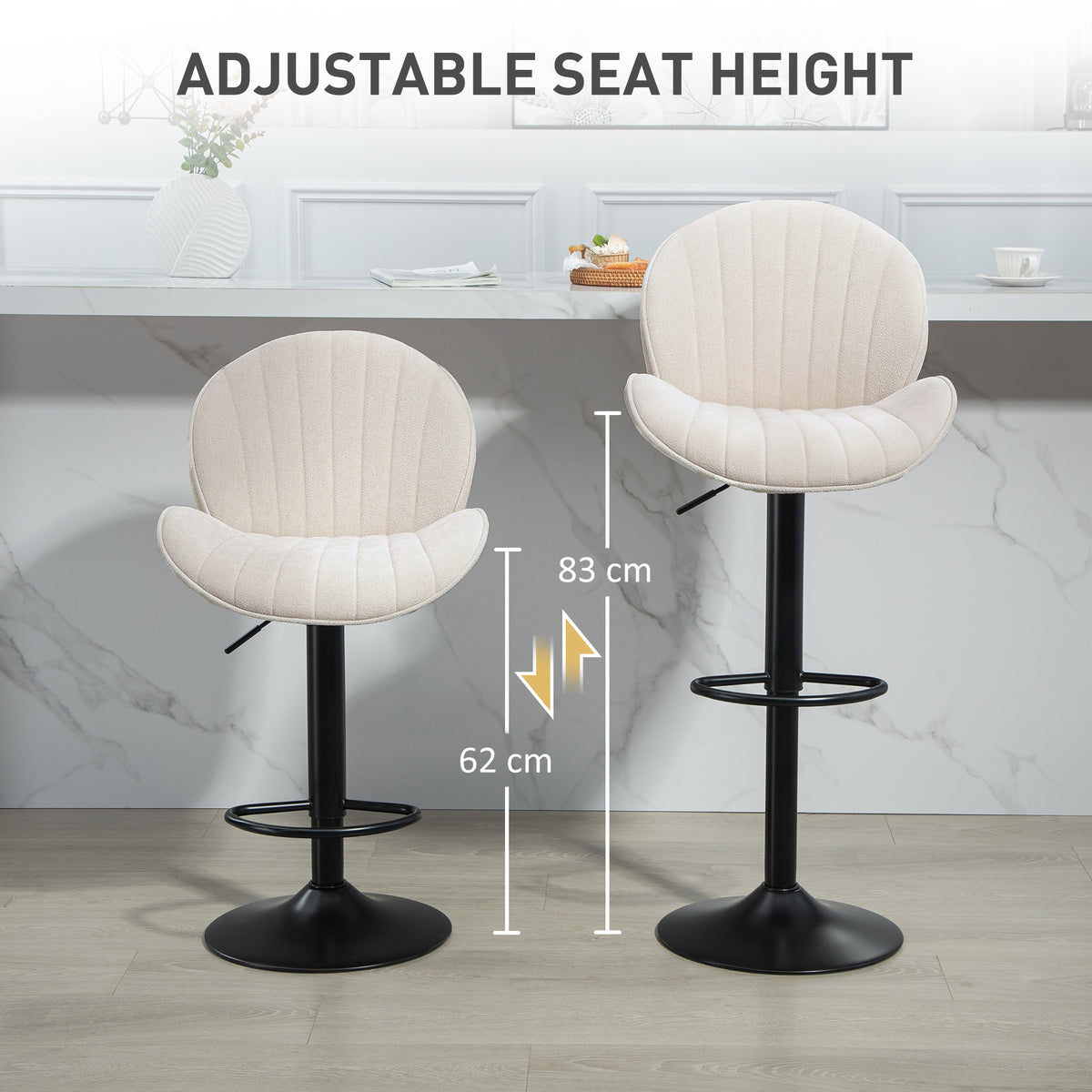 Tabourets de bar pivotants ajustables lot de 2
