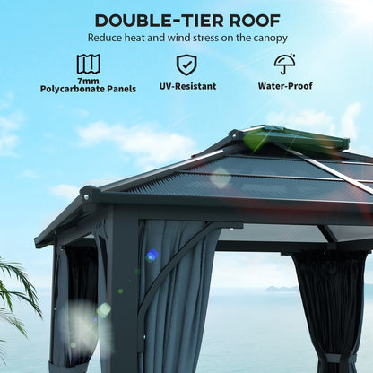 Gazebo toit rigide 10' x 10' polycarbonate double niveau