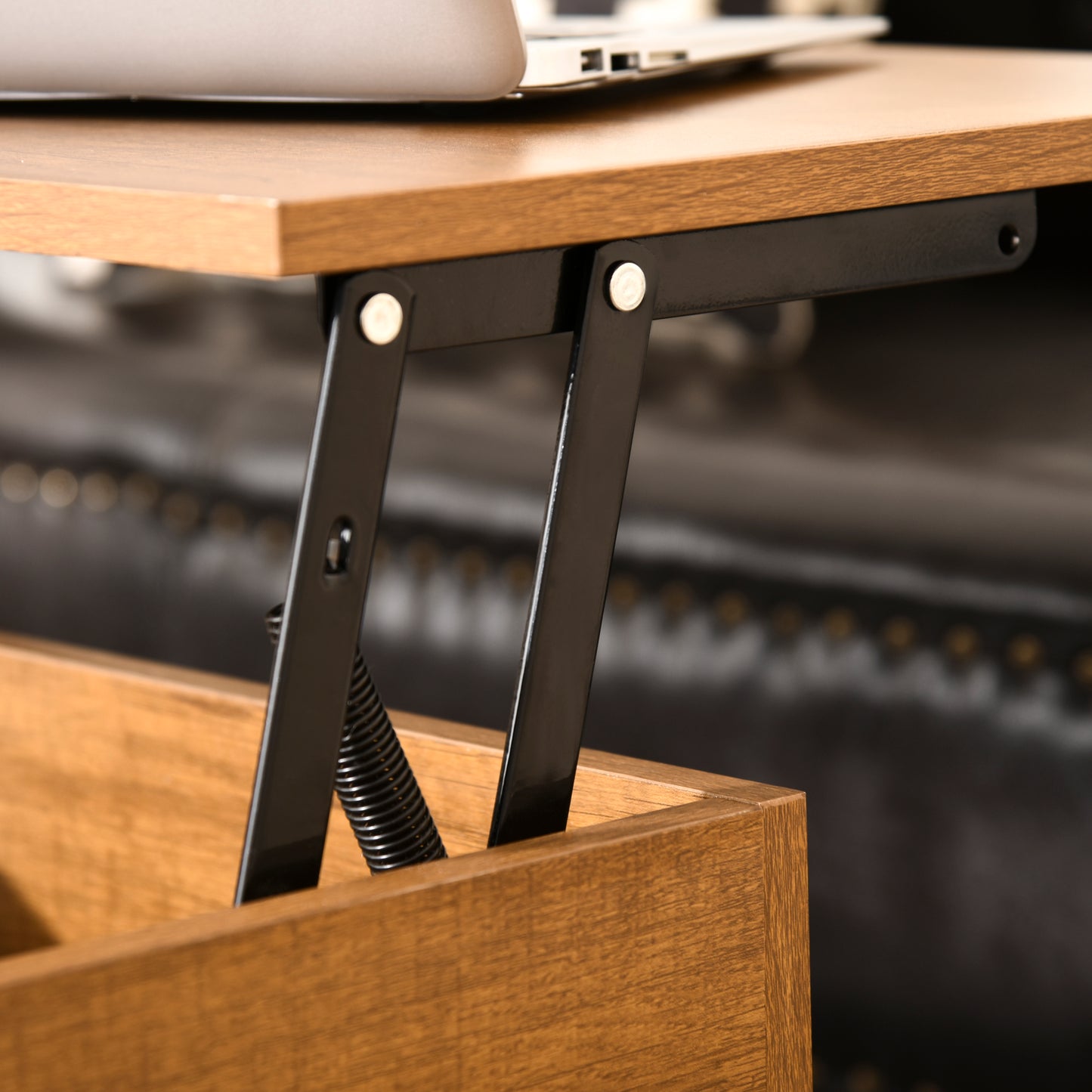 Table basse plateau relevable avec rangement caché