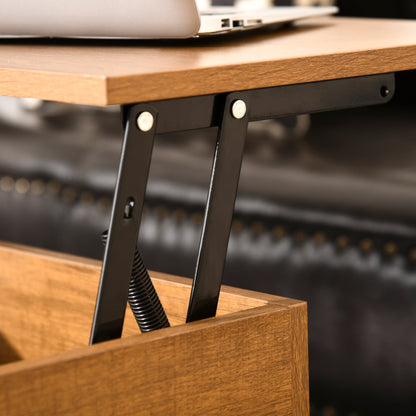 Table basse plateau relevable avec rangement caché