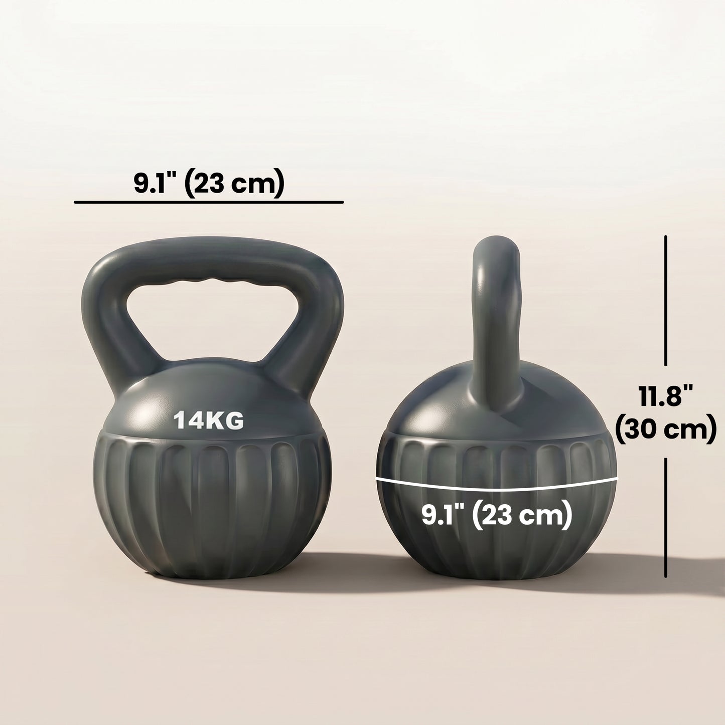 Kettlebell antidérapant 14 kg pour entraînement à domicile