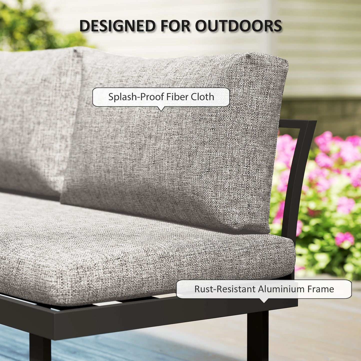 Ensemble patio sectionnel aluminium modulaire 3 pièces