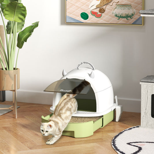 Bain de propreté fermé pour chat avec couvercle