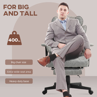 Chaise de bureau ergonomique grand format avec repose-pieds
