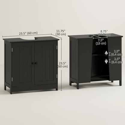 Meuble-lavabo sous évier avec 2 portes et tablette
