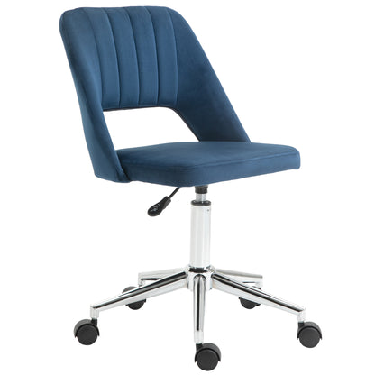 Chaise de bureau mi-hauteur velours forme festonnée pivotante