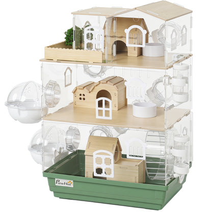 Cage pour hamster roulante à 3 niveaux