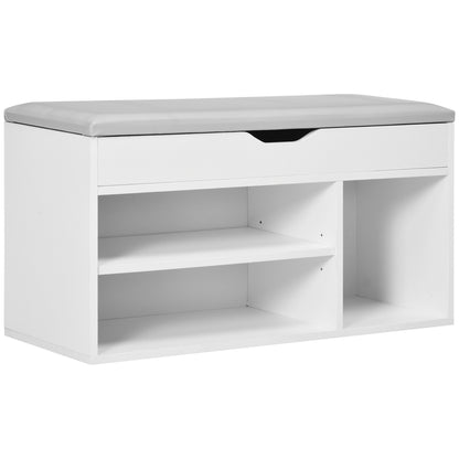 Banc de rangement chaussures avec coussin rembourré